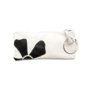 Elegant White and Black Clutch